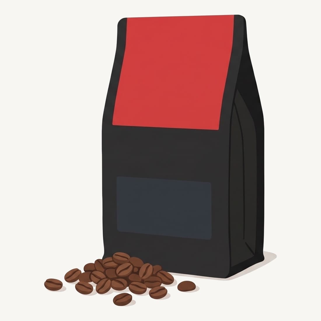 Our drawing of the Volcanica Coffee Colombian Decaf Coffee bag